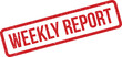 © Mahmud - A red rectangular rubber stamp displaying the text WEEKLY REPORT with a grainy texture for periodic business summaries