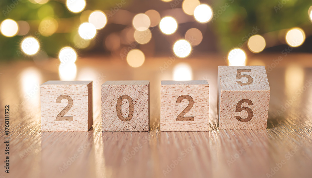 wooden cubes with the text 2025 2026 over background.translated from ...