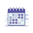 © FryArt - Stylish Wall Calendar Design With Purple Details For Planning and Organization