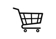 © Ashan - Sleek black shopping cart icon on a clean white background, symbolizing e-commerce, retail, and consumer choices