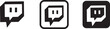© MDParveg - Twitch logo icons set. Social Media Platforms. popular communication platform. social network logos. twitch icon isolated. twitch button.  Popular Social media icons set Twitch