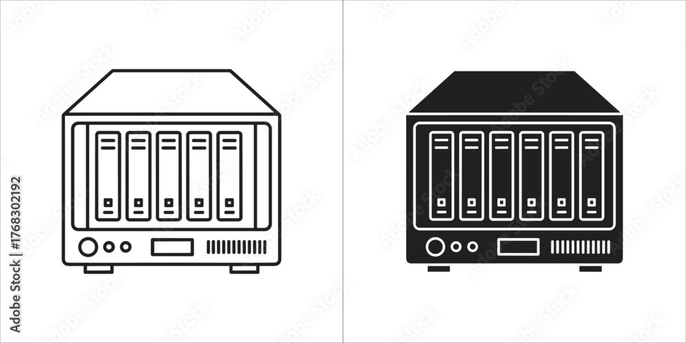 Large network attached storage device with multiple drive bays Stock ...