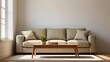 © Aliaksandr Barouski - Cozy living room with a beige sofa and wooden coffee table, perfect for relaxation