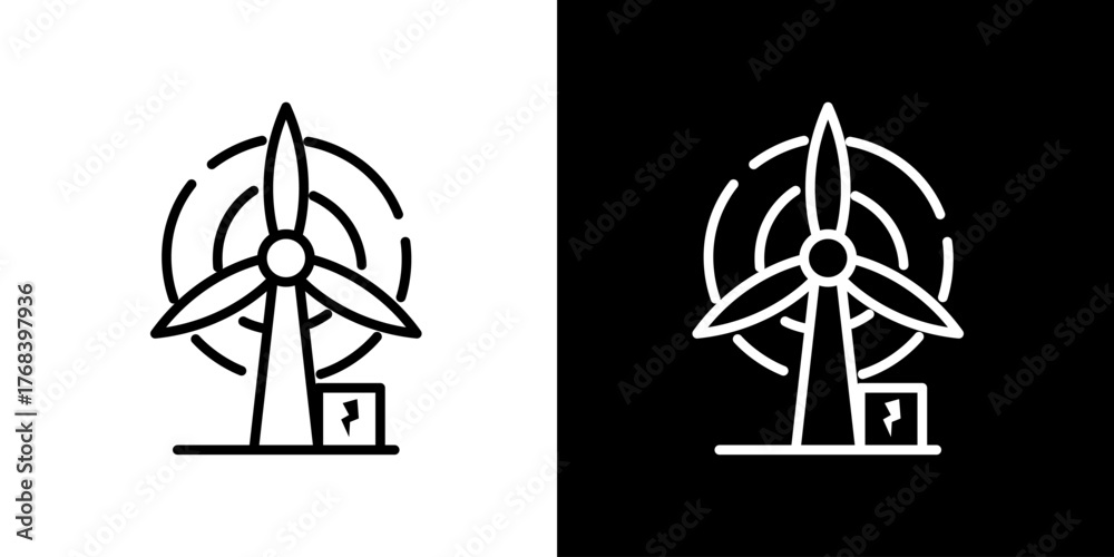Sustainable wind turbine icon for clean energy generation. Renewable ...