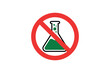 © Kalo - A prohibition sign over a laboratory flask indicates a ban on chemical experiments.