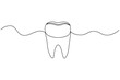 © FardinAhmed - Dental tooth icon simple one line art design isolated on white background