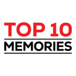 © bibin - Bold 'Top 10 Memories' text in red and black with clean, minimal design. Ideal for blogs, articles, or social media posts about personal highlights, events, or special moments.