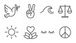 © ihor - Minimalist peace and balance icons on dark background