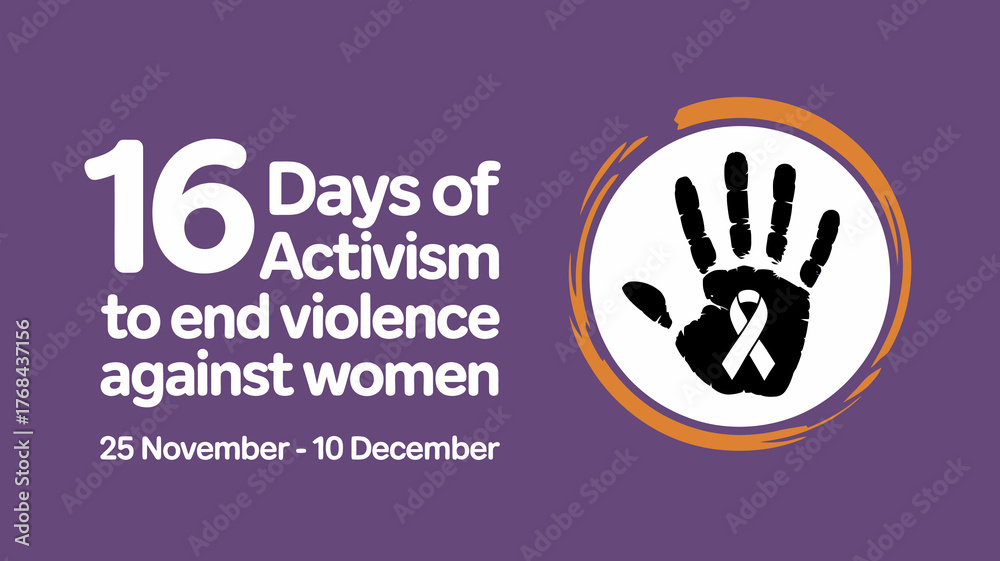Stockvektorbilden 16 Days of Activism to End Violence against Women ...