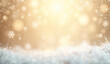© Rhony - Light gold and white bokeh background with tiny sparkling snowflakes