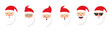 © Vasyl Yurlov - Set of Santa Claus face. Santa faces set. Christmas claus character set. Cute funny santa claus. Saint nick head for Christmas cards, banners, labels. Cute noel icon. collection of santa head.