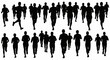 © jamal - Silhouette illustration of a group of runners participating in a marathon or running race event scene