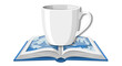 © Vladimir - White mug placed on an open book with illustrated pages