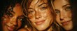 © Georgii - Close-up of three smiling women with glowing skin and natural beauty