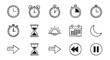 © Md - Collection of time related line icons on a white background