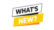 © gd-house - What’s new banner, yellow and black typography design for business updates, news announcement, or product launch communication in modern marketing style