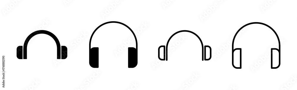 Headphone String Icon Headphone icon set. Headvector icon symbols Stock Vector | Adobe Stock