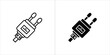 © ShilpiStock - Outline and silhouette icon of an electrical plug with two pins