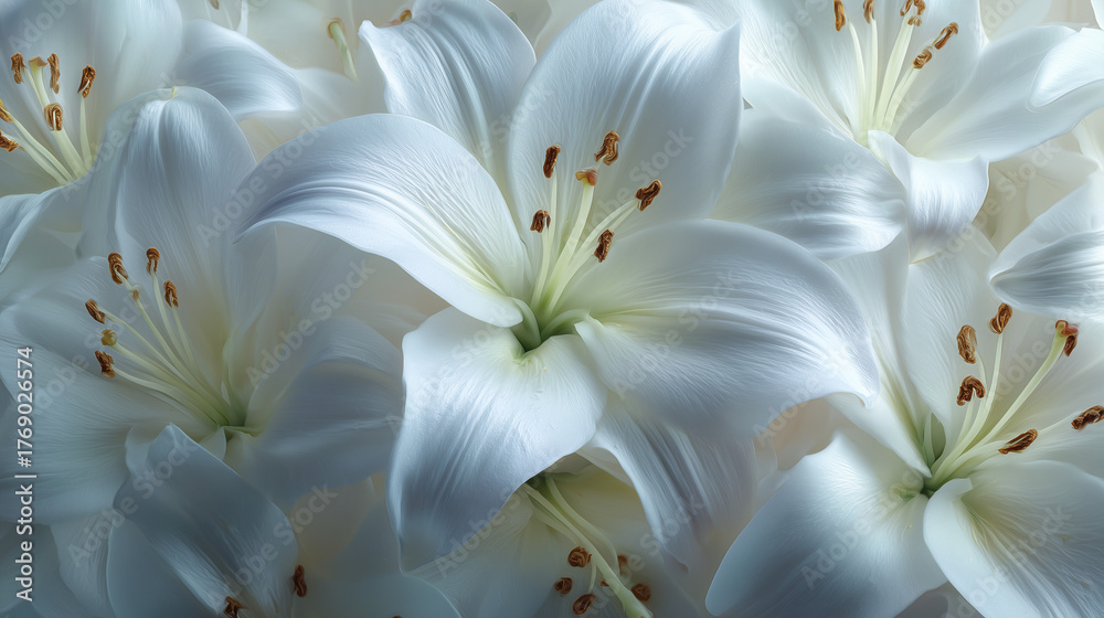 白百合の背景/ White Lily Background Stock Photo | Adobe Stock