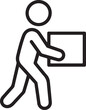 © Emran Hossain - Simple line icon of a person carrying a box or package