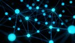 © MI Sumon - Abstract futuristic network of glowing blue nodes and lines on a dark background. Technology concept for AI, big data, communication, blockchain, and global connection systems.