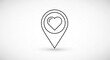 © Nadeem - Heart icon inside a map pin, symbolizing favorite location, love for travel, or a romantic destination