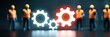 © wpw - Futuristic productivity concept showing staff teamwork, operation efficiency, and input optimization that increase overall score index