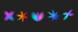 © Syuzann q - Grain gradient y2k flowers icons. Blur grainy bright noise floral set. Holographic simple shapes. Transition pink, blue elements figures. Vector spray gradation isolated on transparent background.