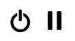 © Mstsalma - Simple black icons depicting a power button and pause symbol