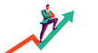 © Dea - Businessman Standing On Upward Arrow Representing Financial Growth and Success