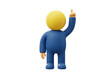 © Joao - Isolated 3D illustration of a toy character with a round yellow head and a blue body