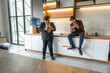 © Queenmoonlite Studio - Enjoyed Businessmen Playing Games On Smartphone In Modern Break Room After Work