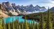 © misu - stunning view of moraine lake with mountains and evergreen trees