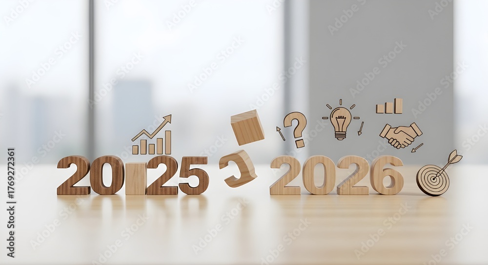 Transitioning from 2025 to 2026 Stock Photo | Adobe Stock