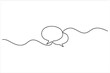 © Neelufar - One continuous line drawing of two speech bubbles on a wavy white background