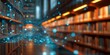 © Rifqi - A vast library setting with shelves overflowing with books, overlaid with digital network visualization, concept for information technology, advanced learning and data science future
