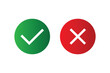 © JannatulFerdous - Check and Cross Icon Set – Green Approval and Red Rejection Symbols Vector