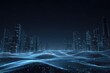 © Hidayat - Digital depiction of a futuristic city, featuring glowing buildings & an undulating data network