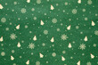 © Cool-Hunter - Green Christmas background with snowflakes and christmas trees,seamless pattern of christmas trees and snowflakes on green background,Christmas wrapping paper, Xmas pattern with ornaments.