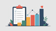 © NAZIR - Business growth chart with checklist and rising arrow indicating success and progress in a modern flat design style