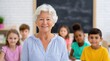 © Sunny_nsk - Smiling Elderly Woman with Children in Classroom
