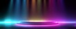 © komwut - Illuminated Stage: A vibrant stage bathed in a spectrum of colorful lights, emanating from above to spotlight the center. A showcase of artistic presentation.