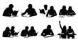 © Sonkear - Silhouette of students studying group of people in classroom