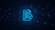 © Selamet - Digital document verification and approval process represented by glowing neon icon with network background for secure online systems