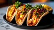 © Kin no Hikari - Delicious tacos filled with fresh ingredients and vibrant toppings on a plate.