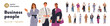 © Good Studio - Diverse business people set. Men and women employees, office workers, entrepreneurs. Businessmen, businesswomen standing portraits. Flat graphic vector illustrations isolated on white background.