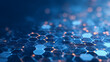 © THIBNH - Hexagon medical tech background with honeycomb patterns and blue science motifs. Abstract 3D molecule textures for biotech research or nano network designs. Futuristic mesh grids or chemica 34259600 1