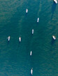 © AmazingAerialAgency - Aerial view of sailboats scattered like confetti on the deep turquoise waters off Middle Beach Road West, a tranquil scene of maritime leisure, Madison, Connecticut, United States.