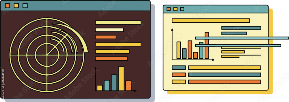 Data Analysis Interface Displaying Radar Charts and Statistics for ...
