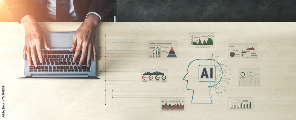 AI powered business intelligence for advanced data analysis. A concept ...